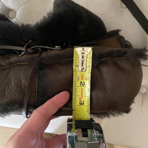 Vintage gently used brown suede Dolce and Gabbana Butterfly Messenger Bag. - Picture 11 of 13